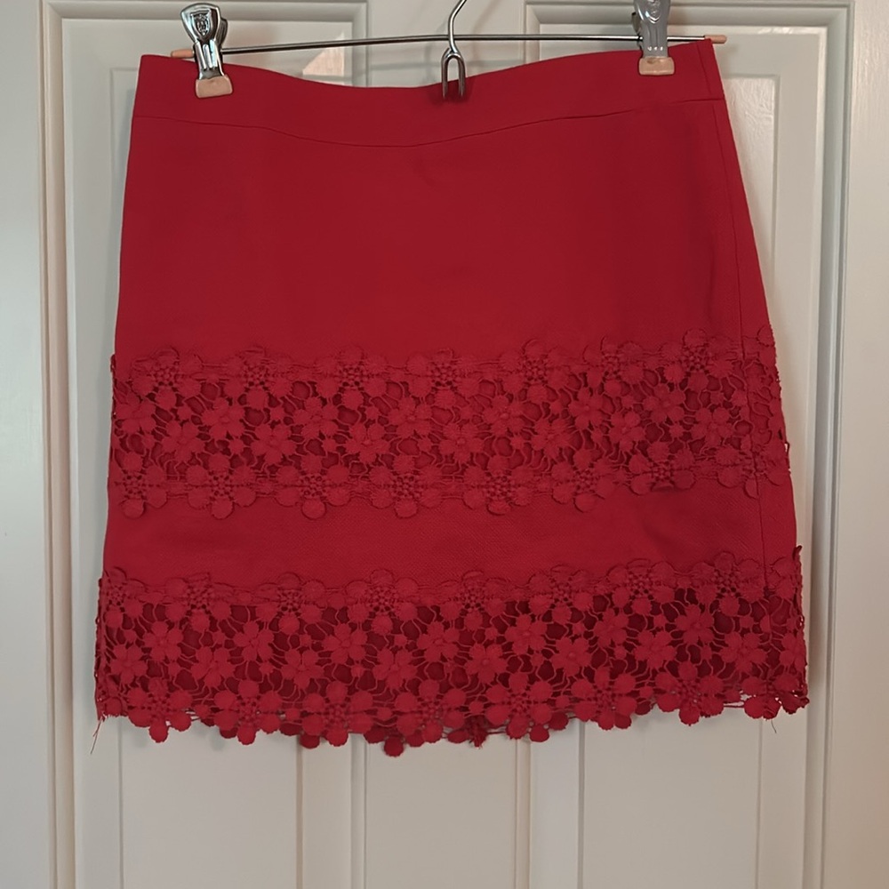 J Crew lace overlay pink skirt size 00